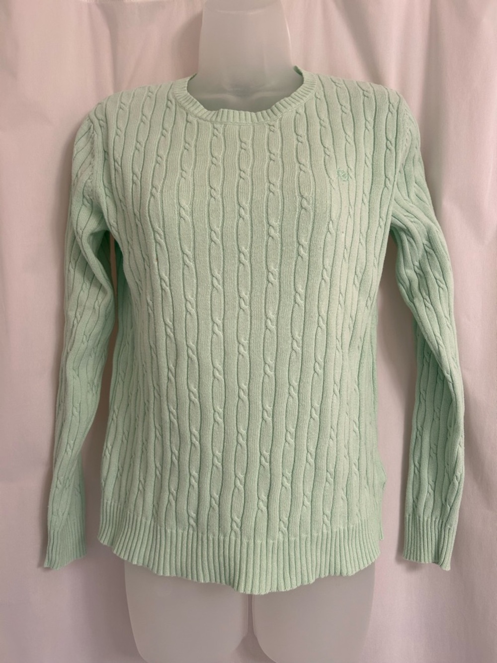 Izod Mint Cable Knit Crewneck Sweater